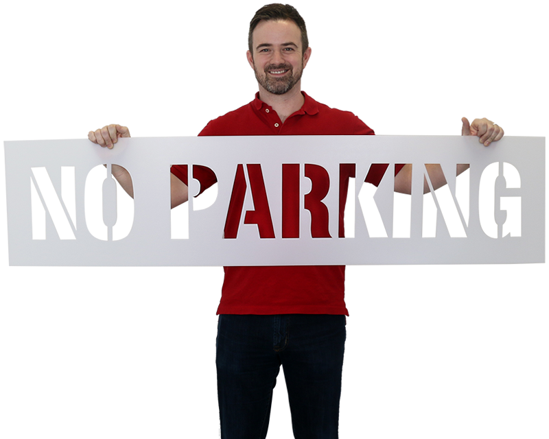 parking stencils signs lot clutter miss myparkingsign