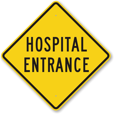 entrance hospital sign signs parking lot