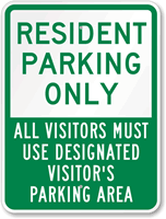 parking sign only resident signs visitor visitors myparkingsign