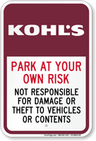 kohl s parking signs kohl s parking signs
