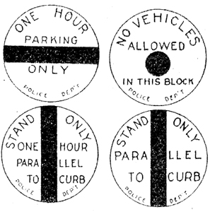 Circular Parking Signs 1920