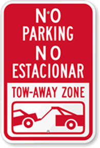 Bilingual No Parking Sign Spanish and English