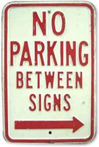Porcelain No Parking Sign Classic