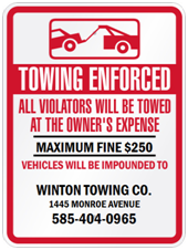 Tow Away Sign - Company Tow Away Sign - Company