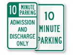 10 Minute Parking Signs