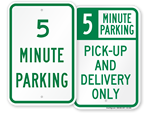 5 Minute Parking Signs
