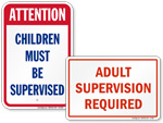 Adult Supervision Required Pool Signs
