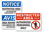 Authorized Personnel Only Safety Signs