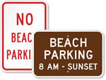 Beach Parking Signs