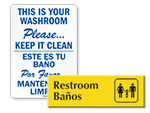 Bilingual Bathroom Signs