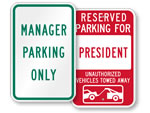 Business Reserved Parking Signs