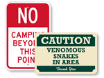 Campground Safety Signs