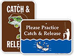 Catch & Release Fishing Signs