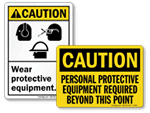 Caution PPE Signs & Labels