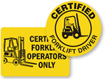 Certified Forklift Operators Signs
