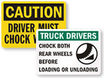 Chock Wheel Signs