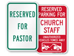 Church Reserved Parking Signs   by Title