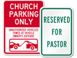 Church Parking Signs