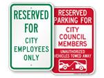 City Hall Parking Signs