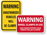 Clamped Wheel Signs