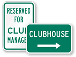 Golf Course and Clubhouse Parking Signs