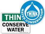Conserve Water Signs