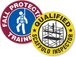Scaffold Trained Hard Hat Stickers