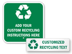Custom Recycling Signs and Labels