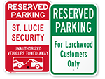 Reserved Parking Signs