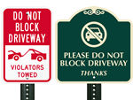 Do Not Block Driveway Signs