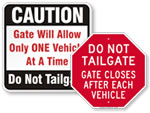 Tailgating Signs - Prevent Unauthorized Entry or Exit