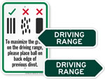 Driving Range Signs