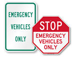 Emergency Vehicle Parking Signs