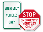 Emergency Vehicle Parking Signs