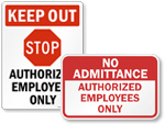 Employees Only Signs for Outdoors