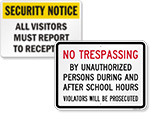 Security Entrance Signs