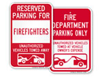 Fire Department Reserved Parking Signs   by Title