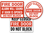 Fire Door Do Not Block Signs