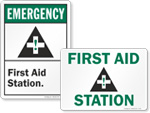 First Aid Station Signs