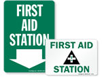 First Aid Station Signs