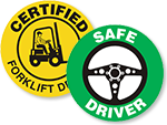 Certified Forklift Operators Hard Hat Stickers