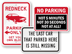 Humorous Parking Signs