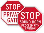 Stop at Gate Signs