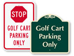 Golf Cart Parking Signs