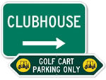 Golf Cart & Club House Parking Signs