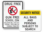Gun Free Safety Signs