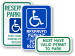 Handicapped Permit Required Signs
