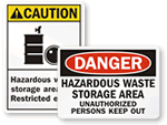 Hazardous Waste Storage Signs
