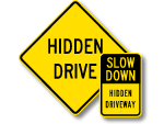 Hidden Driveway Signs
