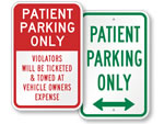 Patient Parking Signs